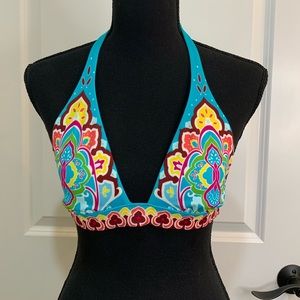 Victoria’s Secret Colorful Boho Halter Bikini Top Size Small